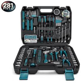 Yt-281b Sundpey 281-piece Home Tool Kit - Complete Hand Set With Wrench Screwdrivers Case