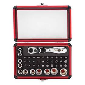 9732 Sunex 59 Suu 44pc 1/4 Inch Dr Mini Dual Flex Head Ratchet With Socket And Bit Set