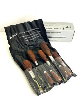 Super 8 758714540083 Gunsmithing Hollow Ground Screwdriver Set Wooden Handles Pc