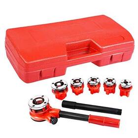 Bhbukppazinh1785 Superbuy Ratchet Pipe Threader Kit Ratcheting Threading Tool Set With 6 Dies- Red