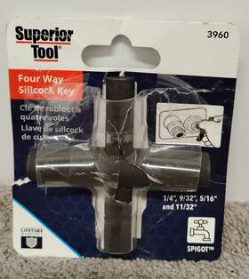 3960 Superior Tool 4-way Outdoor Sillcock Key Compact Square Stems - 3960. 03