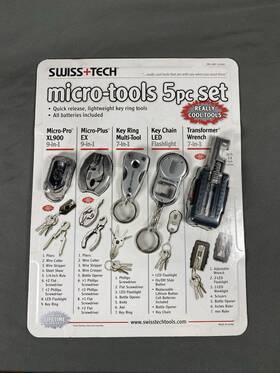 Xl900 Swiss Tech 760750610071 Micro Tool 5 Pc Set Wrench Screwdriver Keychain Flashlight Read