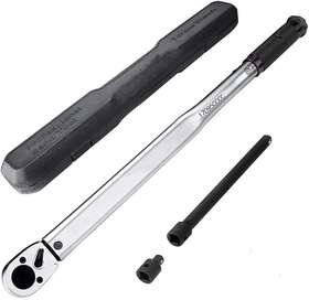 Tacklife 665878853020 1/2 Inch Drive Click Torque Wrench Set W Extension Bar And 3/8 Reducer