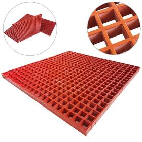 056880 Techtongda 1 Pcs Red Fiberglass Frp Grating Sewer Grid Fence For Car Wash Shop 2.6ft