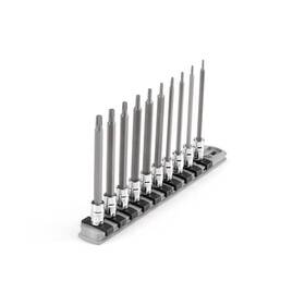 T6-t30 Tekton 020209082638 1/4 Inch Drive Long Torx Bit Socket Set With Rail 10-piece