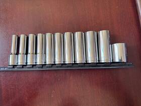 Shd23010 Tekton Socket Set 1/4 Inch Drive Deep 11pc Total 3/8 To 15/16 With Extra 1 1/8
