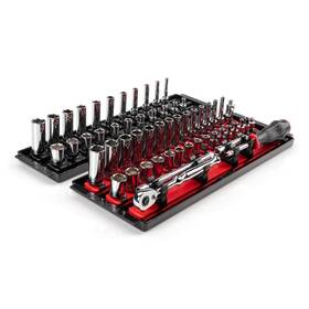Skt03301 Tekton Socket And Ratchet Set 1/4 Inch With Rails 5/32 -9/16 . 4 Mm-15 Mm 57-piece
