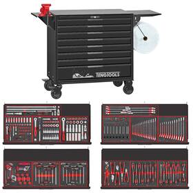 Tcemm637nbk Teng Tools 447 Piece Pro35 37 Inch Wide Eva Foam Black Roller Cabinet Tool Kit