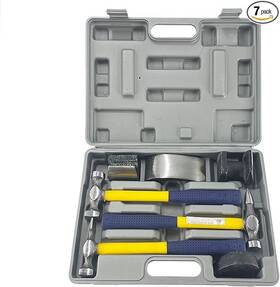 Bnt-xlc-7pc Texalan 7 Pc Auto Body Fender Repair Tool Hammer And Dolly Set Dent Bender Fiberglass Hand