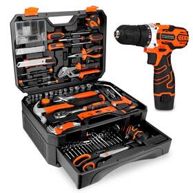 Ds01-ts255-rd-1 Thatool 255-piece Tool Set - Kit With 12v Cordless Drill Driver Toolbox Storage