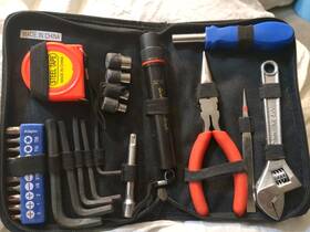 The American Belt Company 717602 25 Pieces Household Diy Tool Kit Small Mini Set Of Starter Basic Case