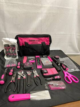 Lhts-034 Thinkwork Black Pink Heavy Duty Portable Home Repairing Tool Kit