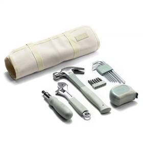 Tinkr 445026982948 Home Essentials 18-piece Tool Kit With Canvas Roll-up Case