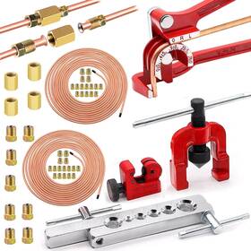 Tnisesm Ct-2020 C-032 3/16 Inch 1/4 Brake Line Flaring Tools Kit Include Copper-plated