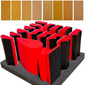 Tockrop 746608300592 16-piece Contoured Profile 4 Inch Hand Sanding Block Set With 40 Sheet ... Fast Ship