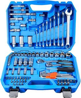 K1r93911 Tommars Portable Mechanic Tool Box Set Automotive 92-piece 1/4 Inch And 3/8 Drive Sae Mechan