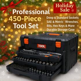 Skujxgj143812saefgihv0 Tool Box Guys 450 Piece Sae/metric Case Including Variety Of Sockets Bits Hex Wrenches