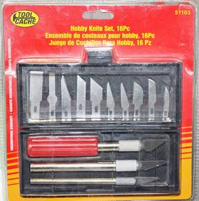 51103 Tool Chache 042374699398 Cache 16 Piece Hobby Knife Set New 3 Knives/blades 10 Blades