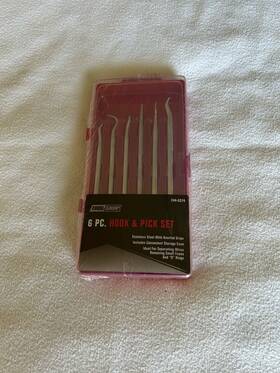 24-8374 Tool Shop 6 Pc Hook And Pick Set Red Box Case Model