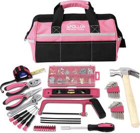Dt0020p Tools 201 Piece Home Tool Set Pink Includes Hacksaw Picture Hanging A