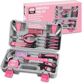 Ftk150p Topselect Products Inc. Winner 150-piece Pink Color All-purpose Household Tool Kit In Toolbox Storage Ca