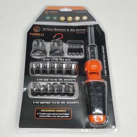 Inv00709 Torelli 29 Piece 1/4 Inch Drive Socket And Ratcheting Bit Driver