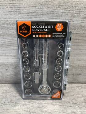 Inv00872 Torelli Socket And Bit Driver Set 52 Piece Kit With Storage Case Tool New