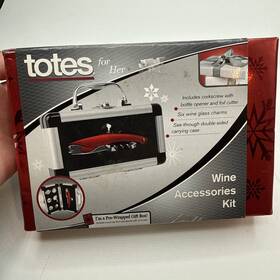 Totes 715717721185 For Her Wine Accessories Kit Prewrapped Corkscrew Bottle Opener Charms