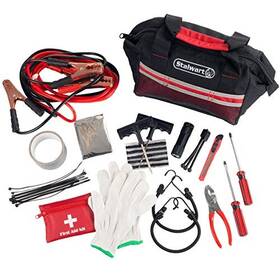 337141icr Trademark Global Llc 55 Pc Emergency Roadside Kit With Travel Bag - Piece Red