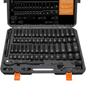 20240601 Trivd Frol Impact Socket Wrench Set 1/2 Inch Drive - 65pcs Socke... Fast Ship
