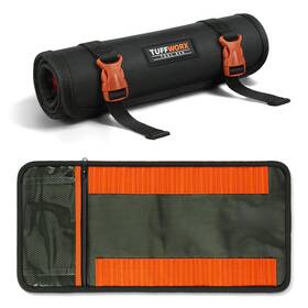 Tw006 Tuffworx Tool Roll Bag Black With Orange Buckles Portable Organizer