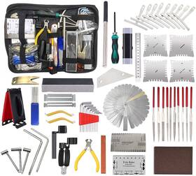Tuoren 759747363311 61pieces Complete Guitar Repairing Tool Kit With Ruler Gauge Measuring H