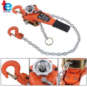 Tr53426 Turitrade Manual Lever Hoist 3/4 Ton 1650 Lbs 5ft G80 Chain Leading And 360 Rotation Hook
