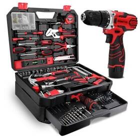 Ds01-ts276-01-rd United Innovations 276-piece Tool Set Kit - With 12v Cordless Power Drill 276 Pieces