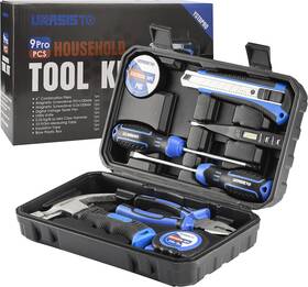 Urasisto 313017193192 Small Household Tool Set 9-piece General Homeowner Hand Kit With Sto