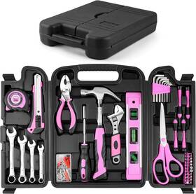 Yst020125 Urasisto 125 Pcs Pink Household Tool Set Ladies Basic House Diy Toolkit