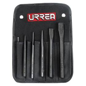 Urrea 660731627190 Striking Tool Set - 5-piece Chisel Drift Pin And Punch Kit With Black Oxide