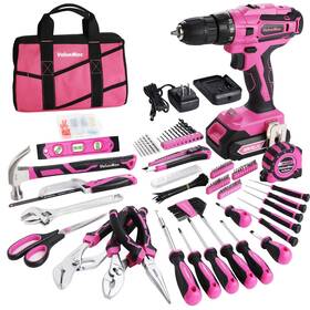 Valuemax 820909684886 Home Tool Kit With Drill 238-pieces Pink Set 20v Cordless