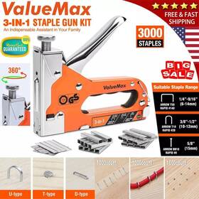 V024004a Valuemax Heavy Duty Staple Gun Set Tracker Nailer Stapler Kit With 3000pcs Staples