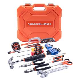 Vanquish 767615196343 38-pieces Tool Set For Home Basic Essential Small Kit Box Apartment