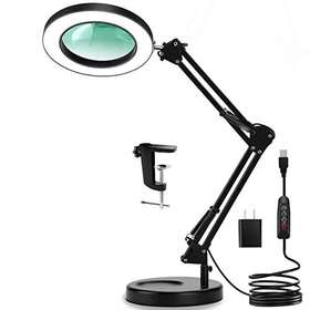 Veemagni 790832740129 Led Lighted Magnifying Lamp Is Designed With 3 Color Modes And Stepless Dimmable