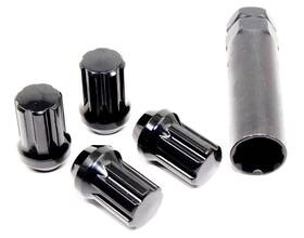 Vtk-3809dbk Veritek Performance Set Of 20 14x1.5mm Gloss Black Spline Drive Tuner Lug Nuts With Key 1.40