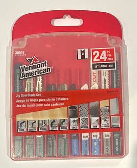 Vermont American 045325805954 Jig Saw Blade Set No.30048 24 Piece 2 Extra