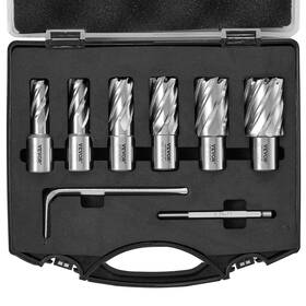 10190010146 Vevor Annular Cutter Set 6 Pcs Weldon Shank Mag Drill Bits 1 Inch Cutting Depth