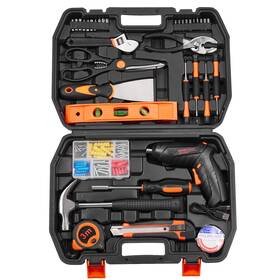 Vevor 197988218371 96-piece Household Tool Set With Cordless Screwdriver Portable And Versatile