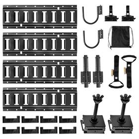 Vevor 197988905257 E-track Tie-down Rail Kit 4pack 1.3ft Rails With Hooks Holders Brackets Caps