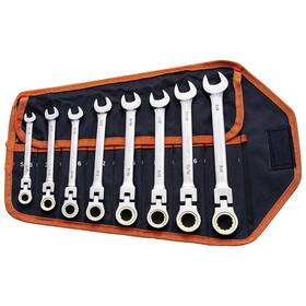 Vevor 197988999720 Flex-head Ratcheting Wrench Set 8 Pcs Sae 5/16 Inch -3/4 With Roll-up Pouch