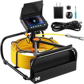 Vevor 650971687955 Sewer Camera 65.6ft 4.3 Inch Screen Pipeline Inspection With Dvr Functio