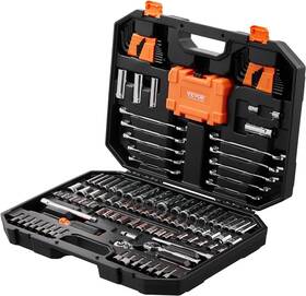 Xl3263 Vevor 744759380418 145pcs Mechanics Tool Set Kit With Case 1/4 Inch 3/8 Drive Socket Sae And Metric