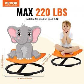 Etzyyxcs100kq8d4jv0 Vevor Elephant Kids Swivel Chair 220 Lbs Capacity 360 Spinning Autistic